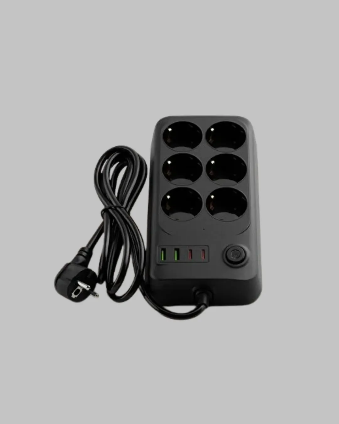 2500W Güçlü 6’lı Priz USB ve Type-C Çıkışlı Termal Korumalı