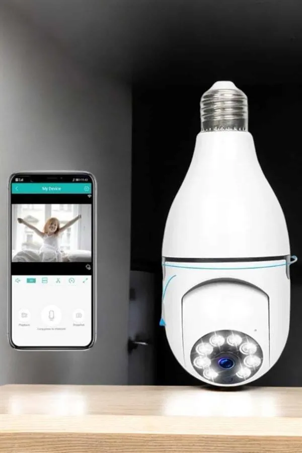 Güvenlik Kamerası Wifi Kamera Duylu Ev Kamerası Wifi Bağlantılı Dönebilen