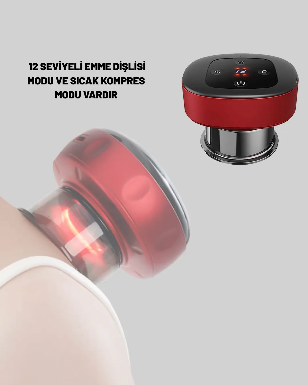 4’ü 1 Arada Elektrikli Çukurluk Masaj Seti Isı Masaj ve Kırmızı Işık