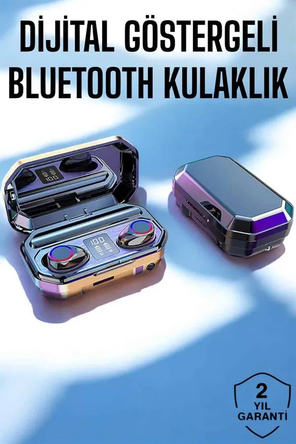 Dijital Göstergeli Bluetooth Bağlantılı Kulaklık Dokunmatik Kontrol
