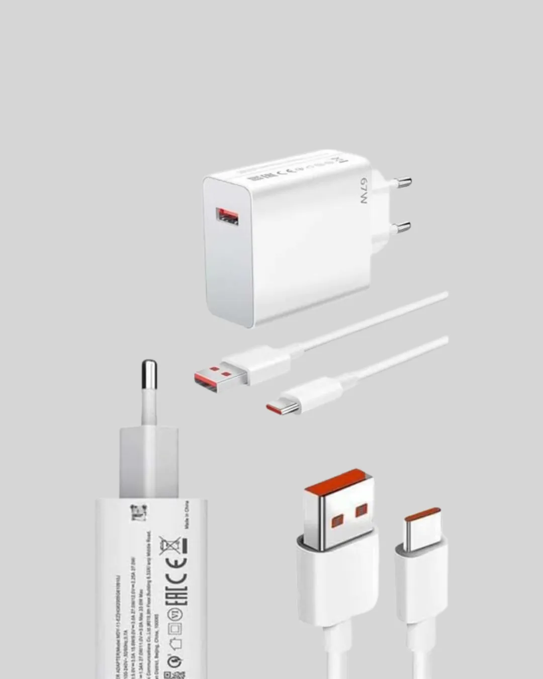 67 Watt Ultra Hızlı Şarj Adaptörü Xiaomi Redmi 9 10 12C Uyumlu