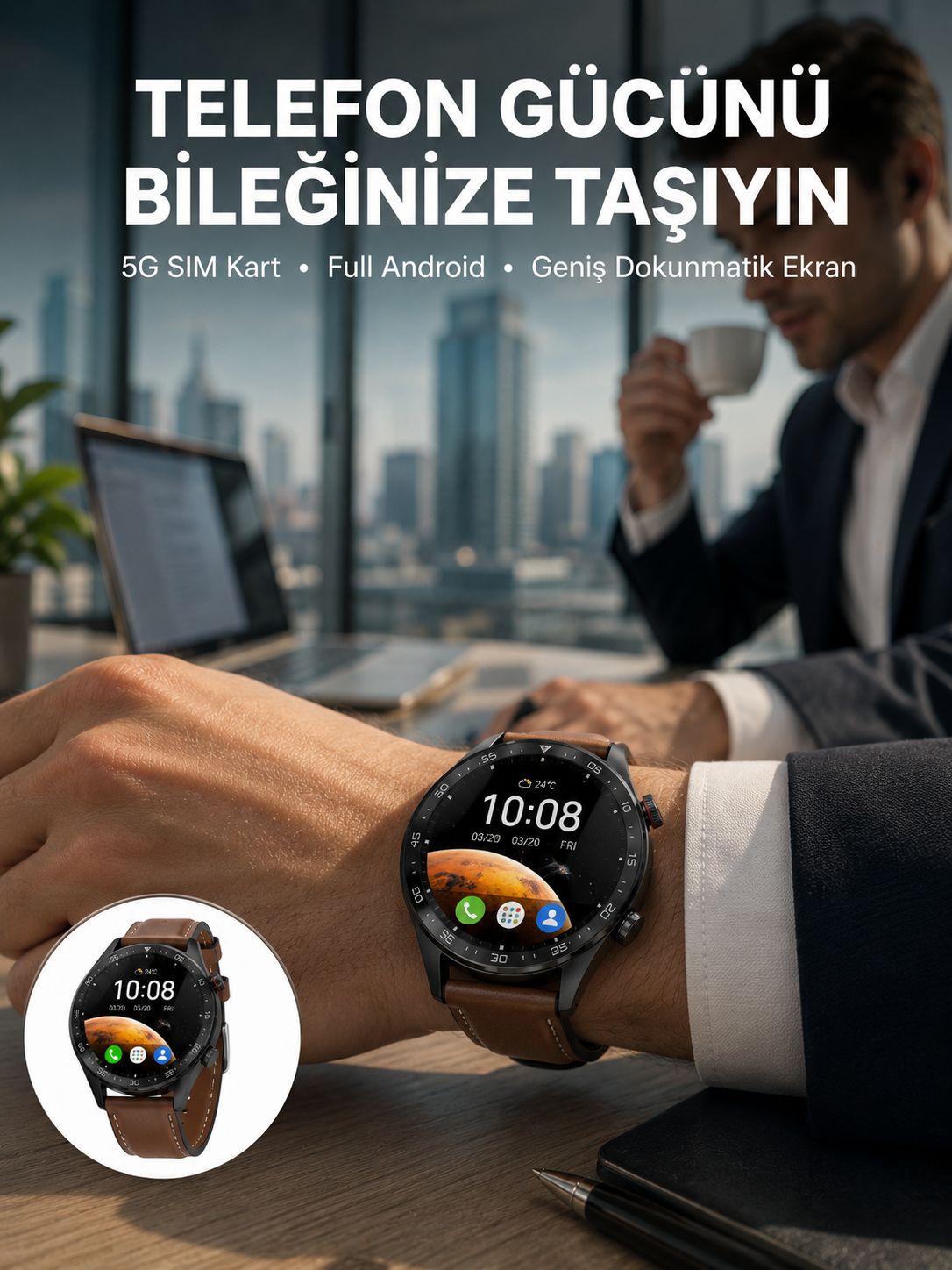 SIM Kartlı Akıllı Saat GPS WiFi Bluetooth Destekli