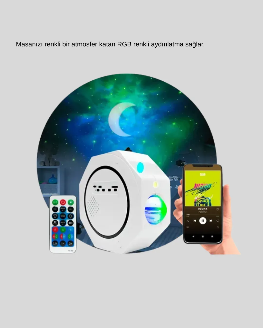 Çok Modlu Yıldız ve Okyanus Efektli Gece Işığı Projektörü