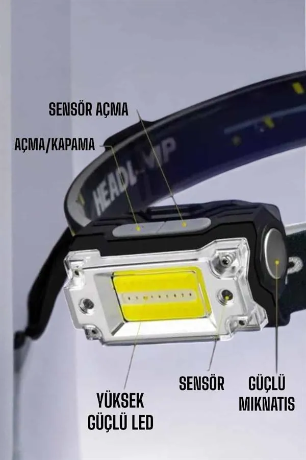 Kafa Lambası Kamp Feneri Balıkçı Feneri Başlıklı Suya Dayanıklı