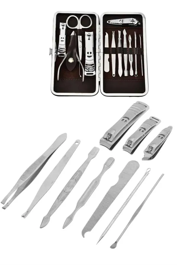 12 Parça Manikür Pedikür Seti Tırnak Bakımı Nasır Temizleme El Ayak Bakımı
