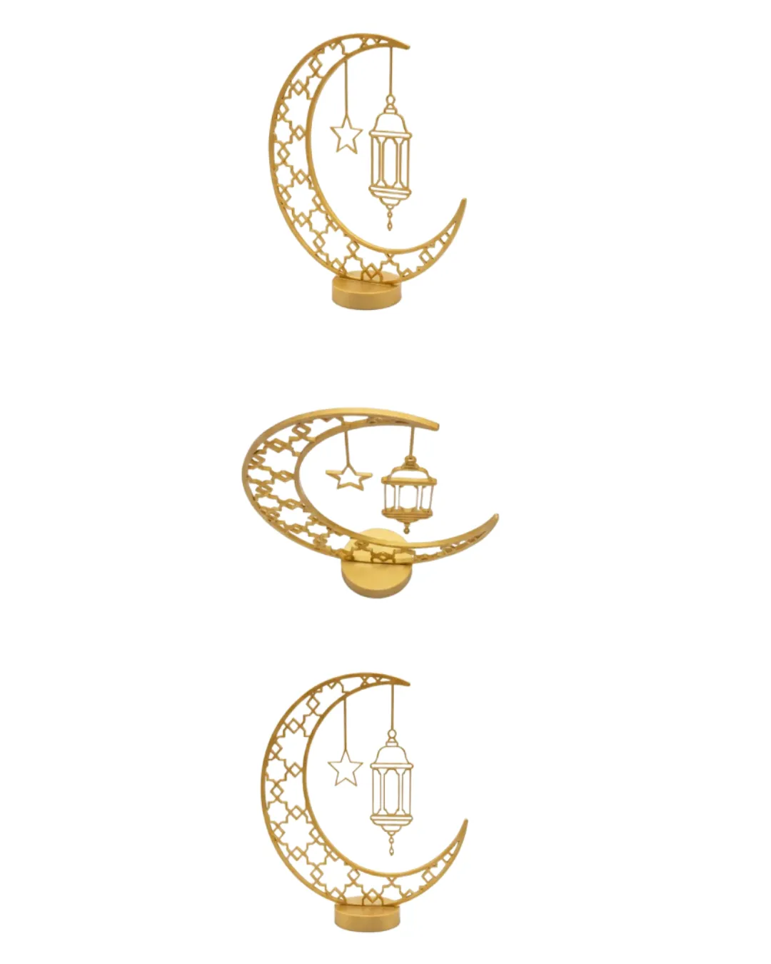3D Hilal Cami Dekor 20x20 cm Özel Baskı Masa Üstü Süs