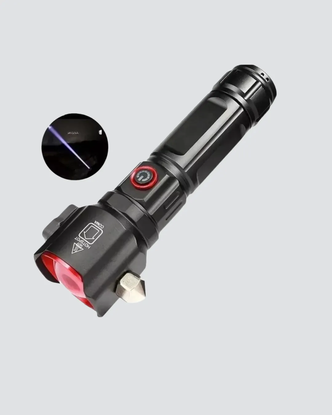 USB Şarjlı Çok Amaçlı El Feneri Çekiçli Pusulalı