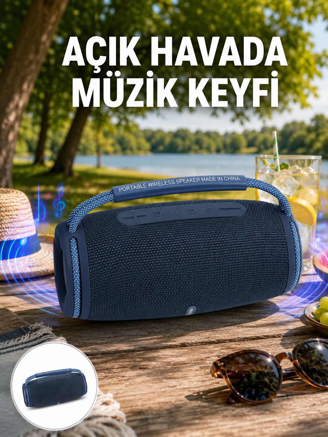 Hafif ve Dayanıklı Renkli Işıklı Taşınabilir Müzik Hoparlörü