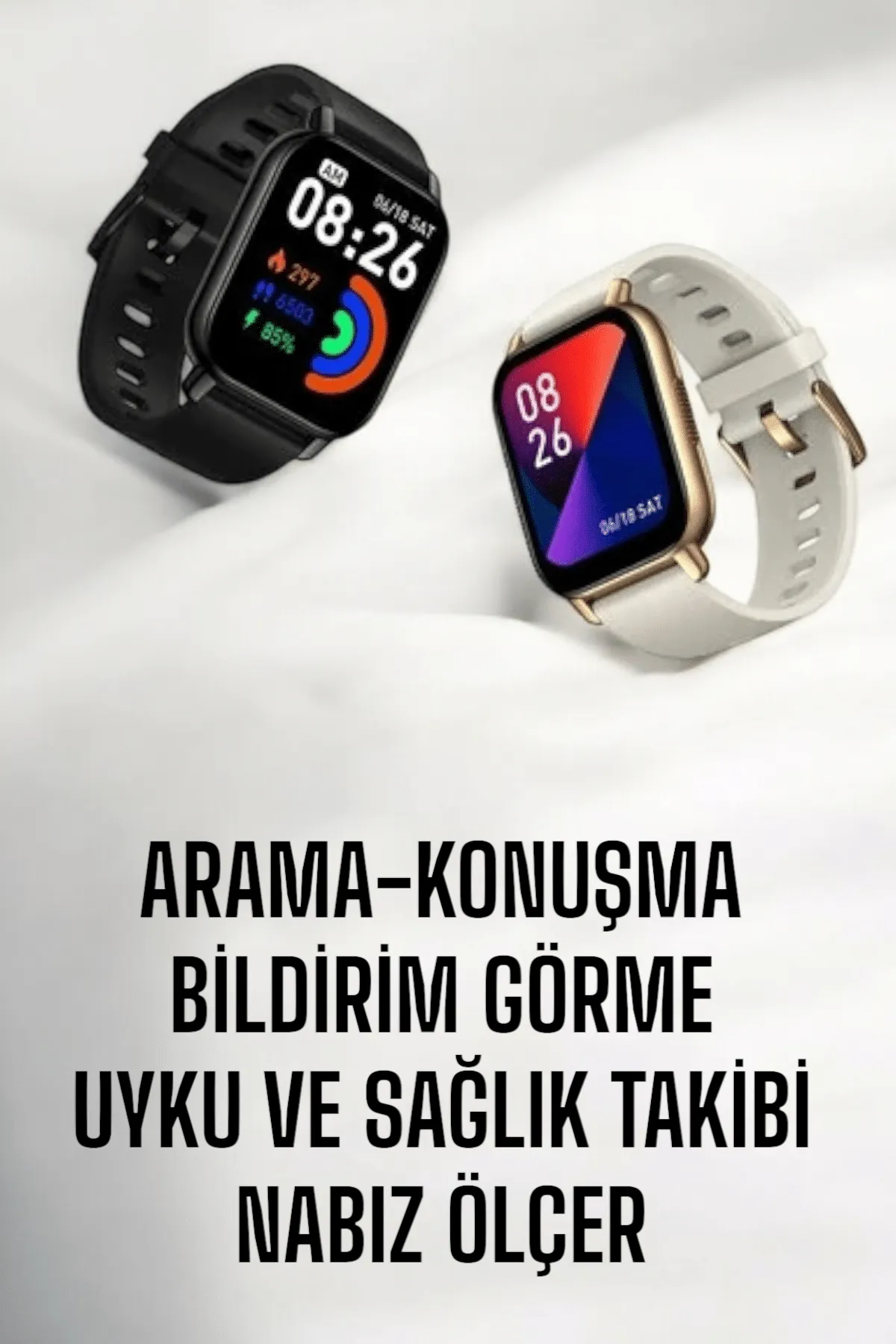 Suya Dayanıklı Bluetooth Akıllı Saat GPS, Adımsayar, Nabız & Sağlık Takibi