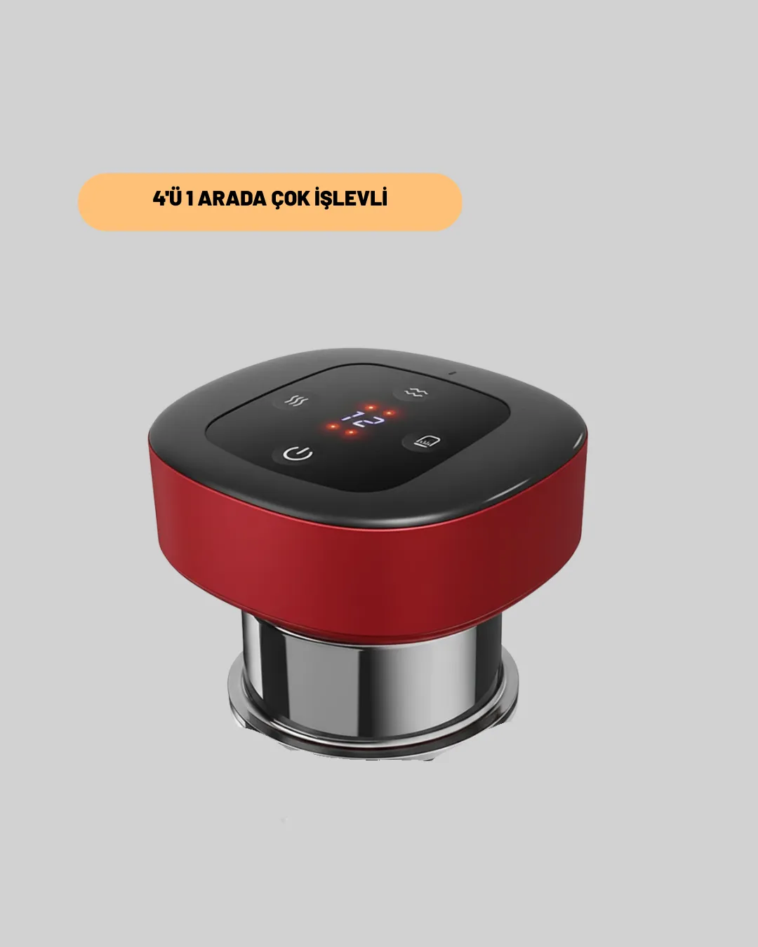 Elektrikli Vakumlu Çukurluk Masaj Aleti Isıtmalı ve Kırmızı Işıklı Terapi Seti