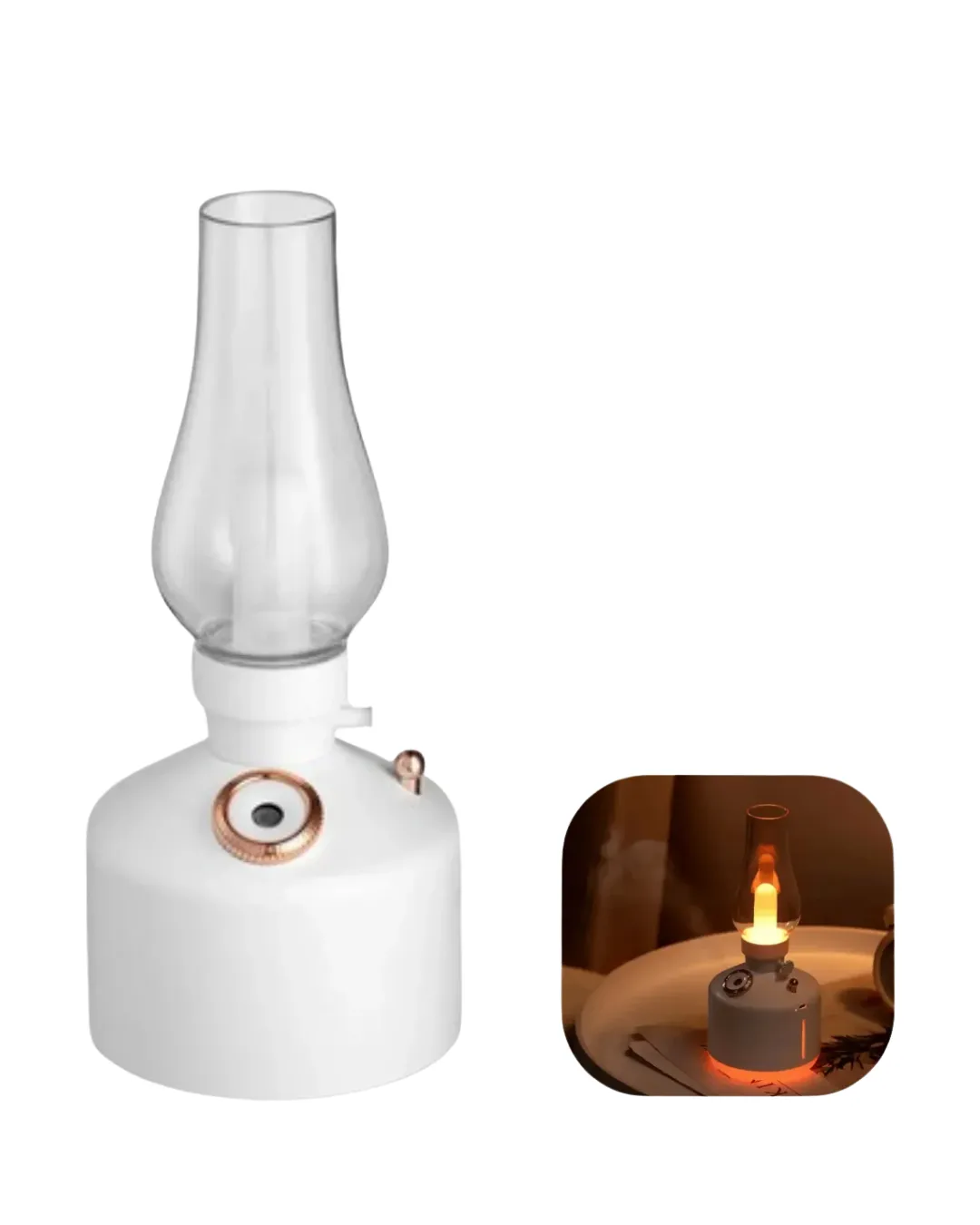 Retro LED Işıklı 1200 mAh Şarjlı Aroma Difüzörü 280 ml Su Kapasiteli