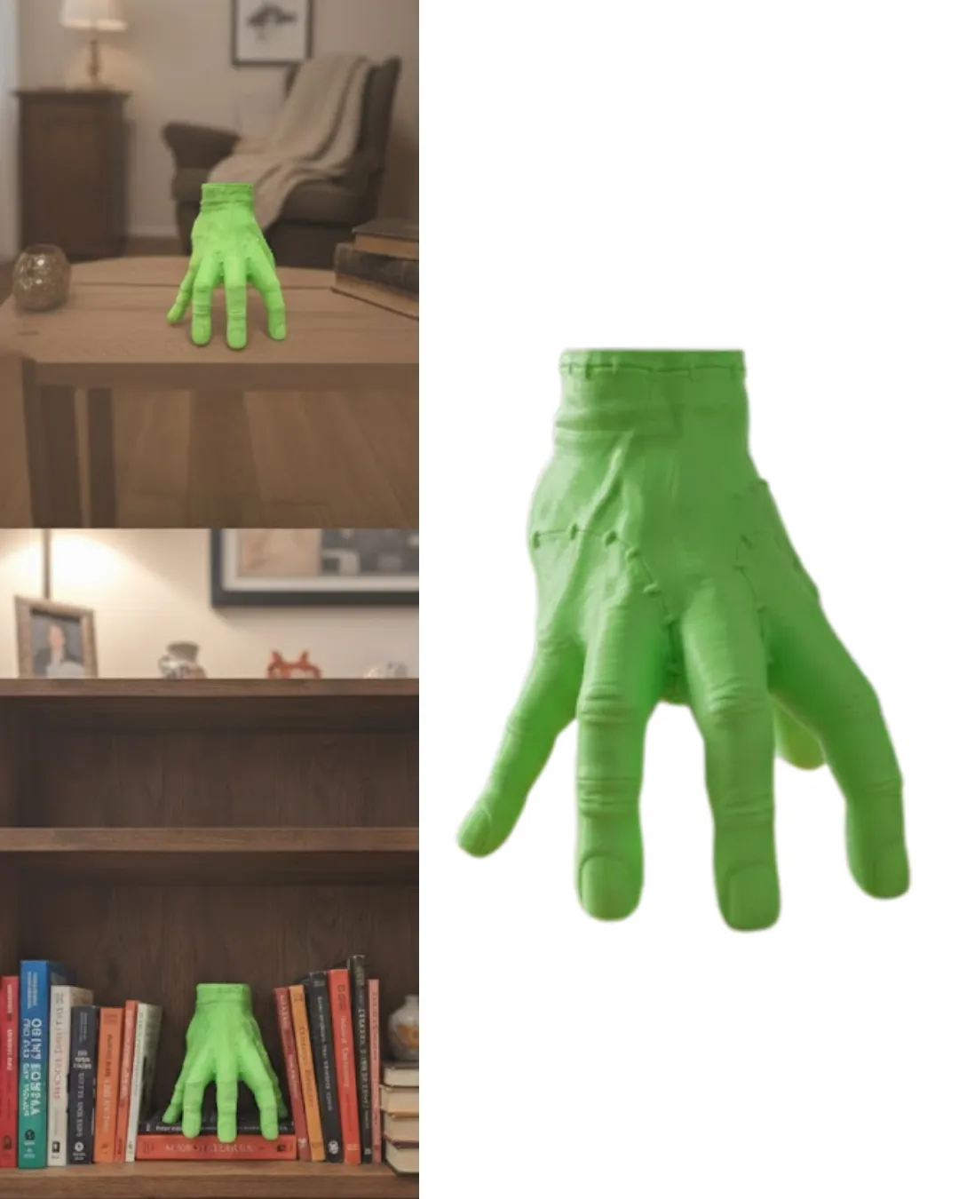 3D Yeşil El Biblo 27x22 cm Dikkat Çekici Ev Dekorasyonu