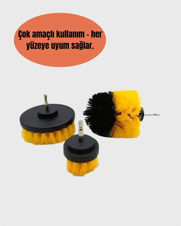 Derinlemesine Temizlik İçin Dayanıklı Kıllı Matkap Fırçası Başlığı