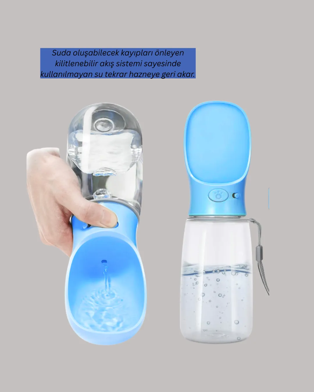 Sızdırma Önleyici Silikon Halkalı Pet Su Dispenseri Gezi Seyahat İçin