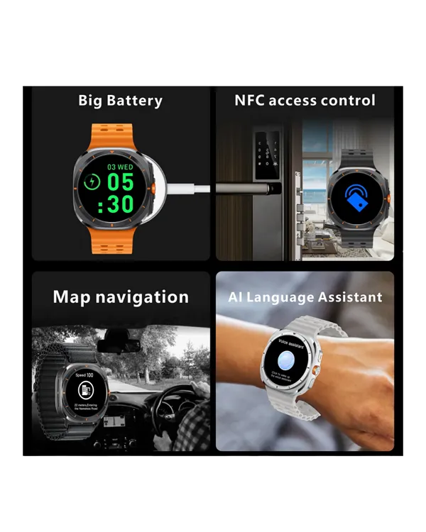 Mikrofon ve Hoparlörlü Akıllı Saat | Takvim, Titreşim, Kronometre Özellikli