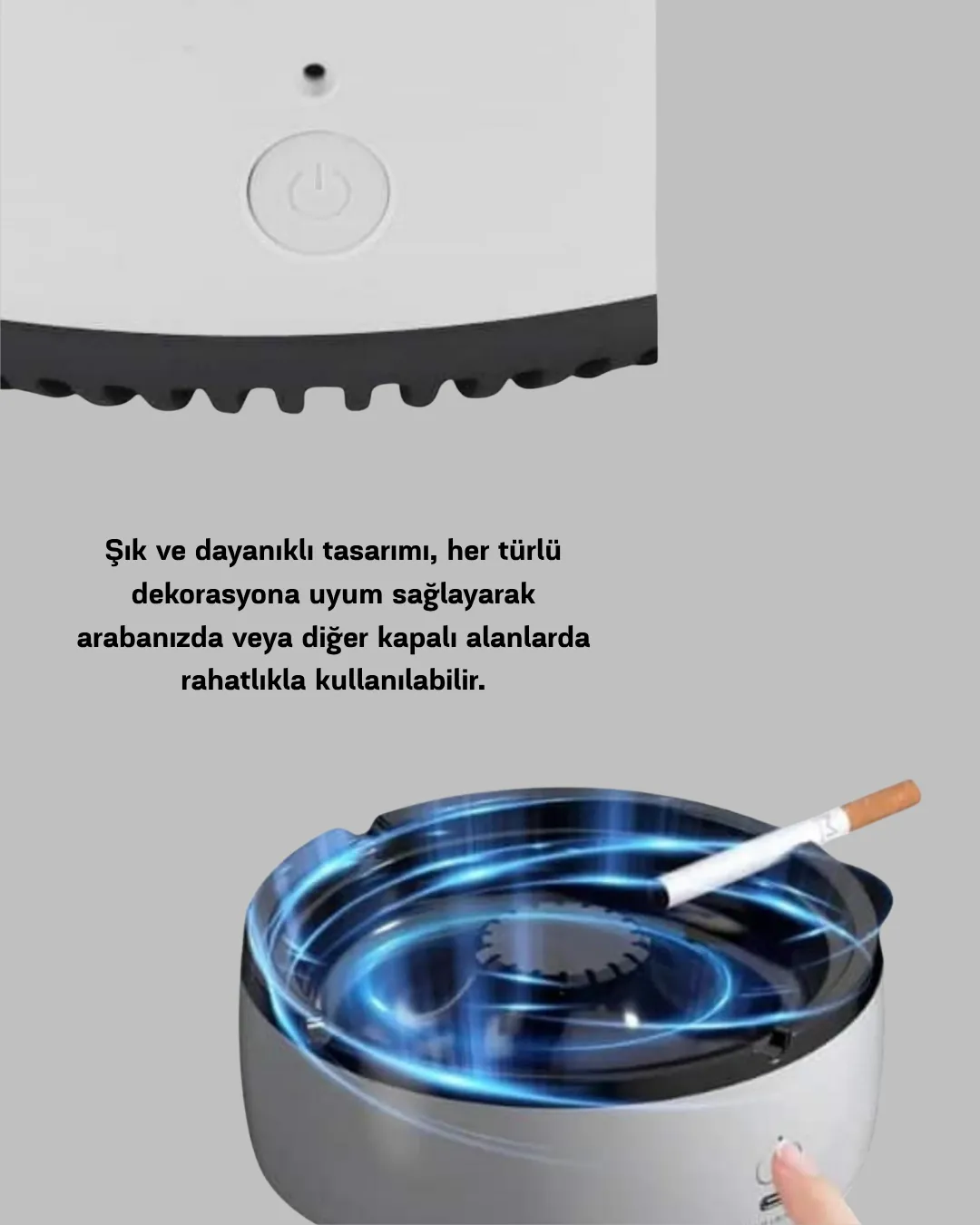 Küllük ve Hava Temizleyici 2’si 1 Arada – Sigara Kokusu Giderici, Araba ve Ofis İçin