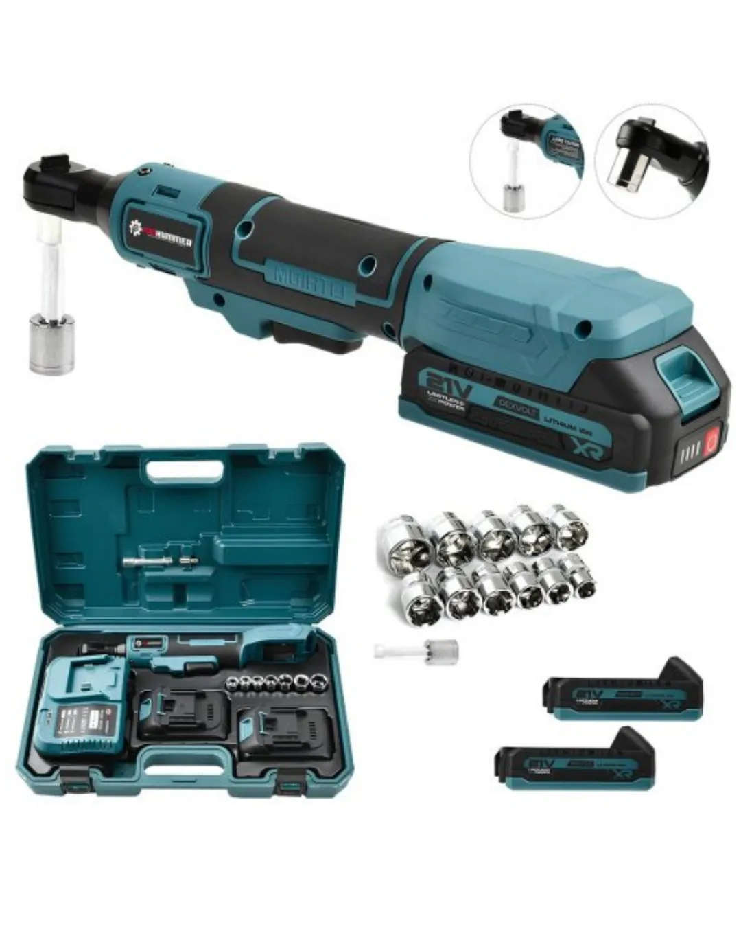 Yandan Sıkma Somun İçin Akülü Cırcır Anahtar Dar Alan Uyumlu