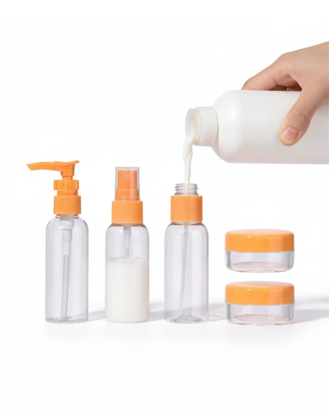 Kompakt 5’li Seyahat Kozmetik Şişe Seti Sızdırmaz