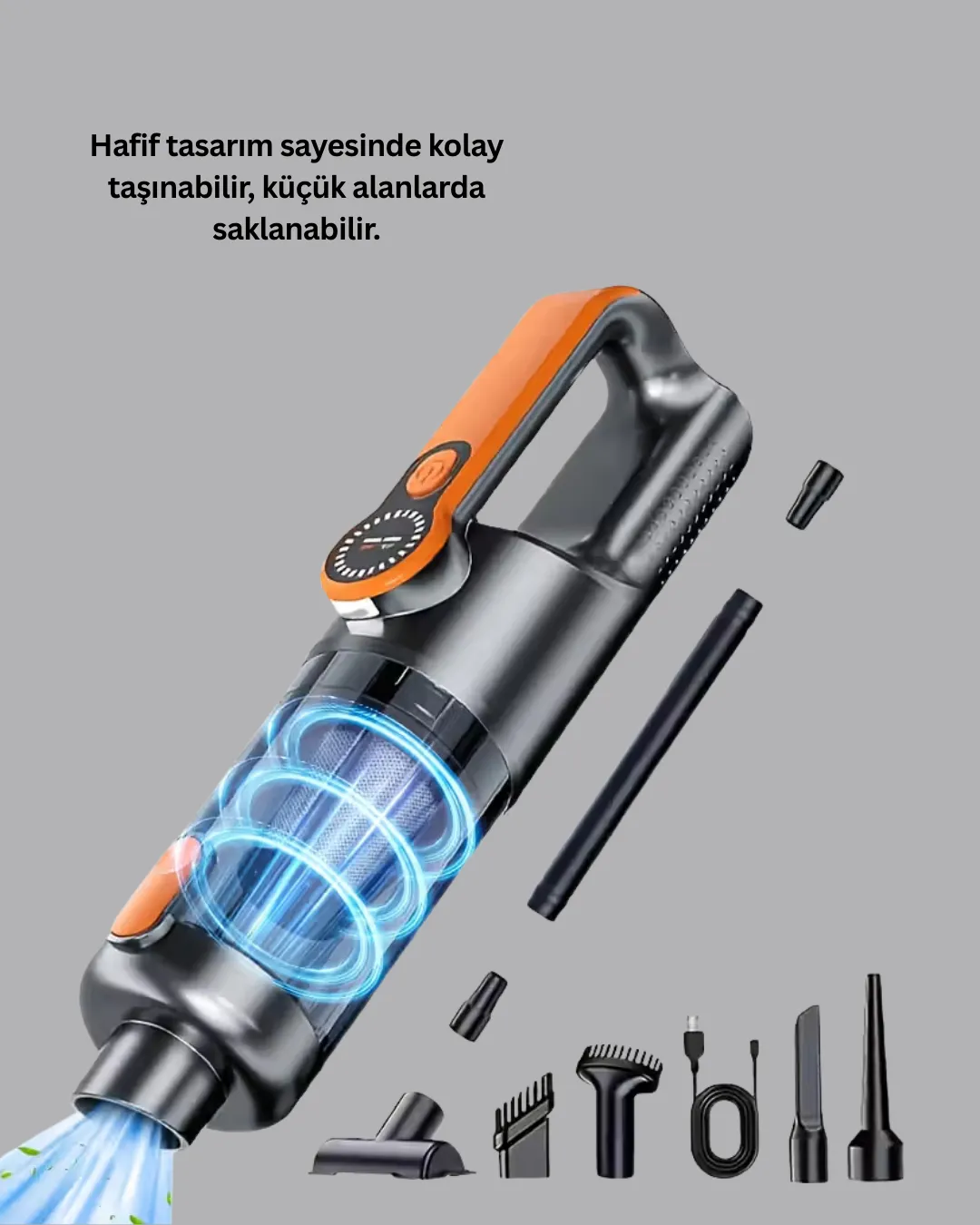 Taşınabilir Şarjlı El Süpürgesi Çok Yönlü Temizlik 5 Başlıklı Numaratör Hediyeli