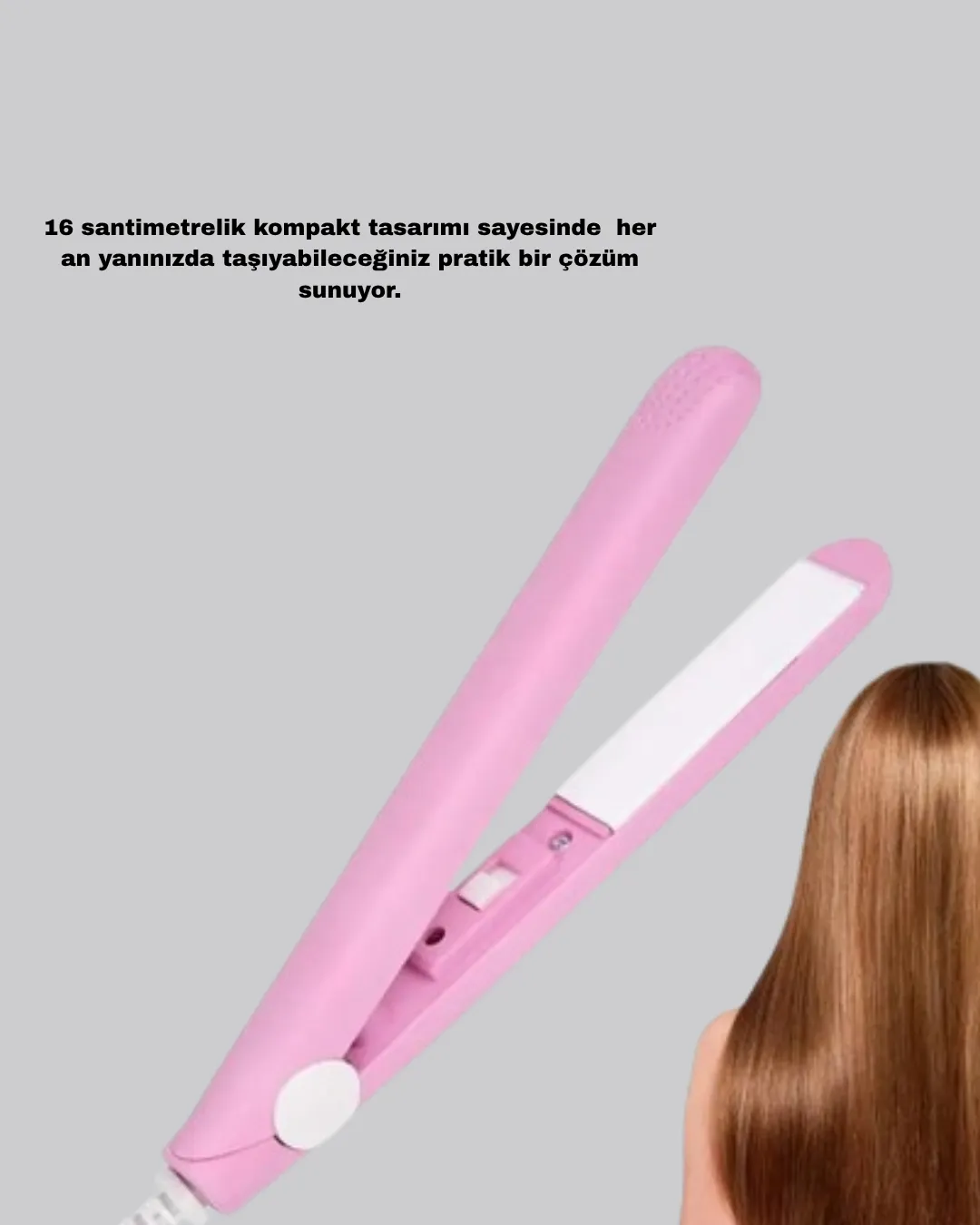 Mini Seramik Saç Düzleştirici – Kompakt Boy, 180°C Hızlı Isınma, Seyahat Tipi