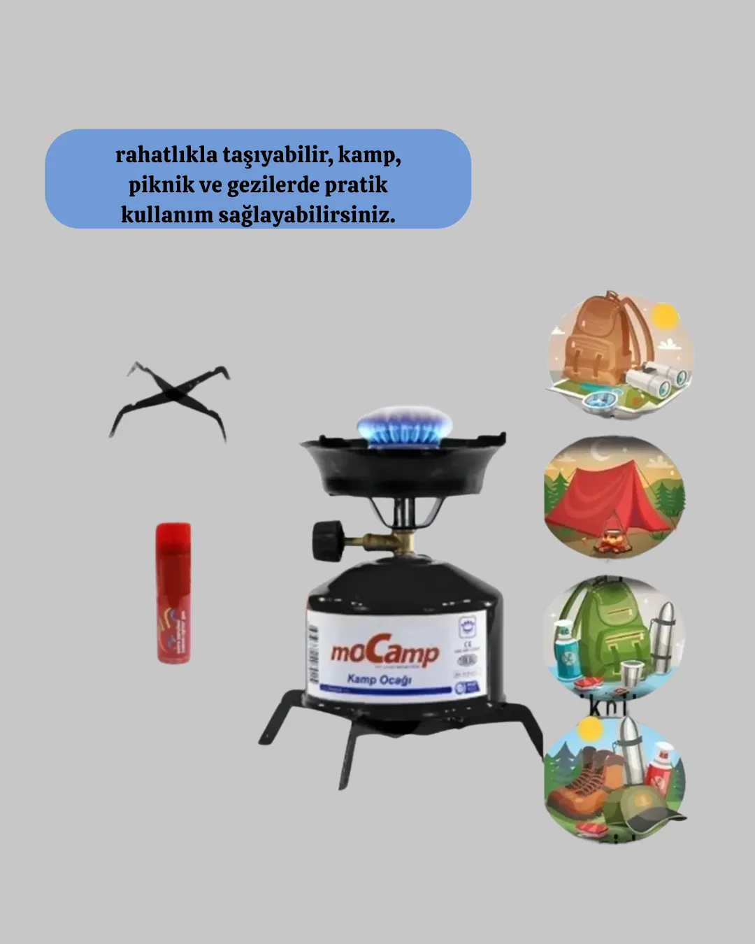 Doğa, Piknik ve Acil Durum İçin Kamp Ocağı Seti