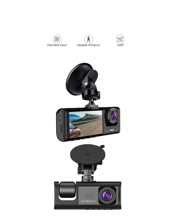 Gece Görüşlü 3'lü Araç Kamerası – Geri Görüş Destekli, 170° Geniş Açı