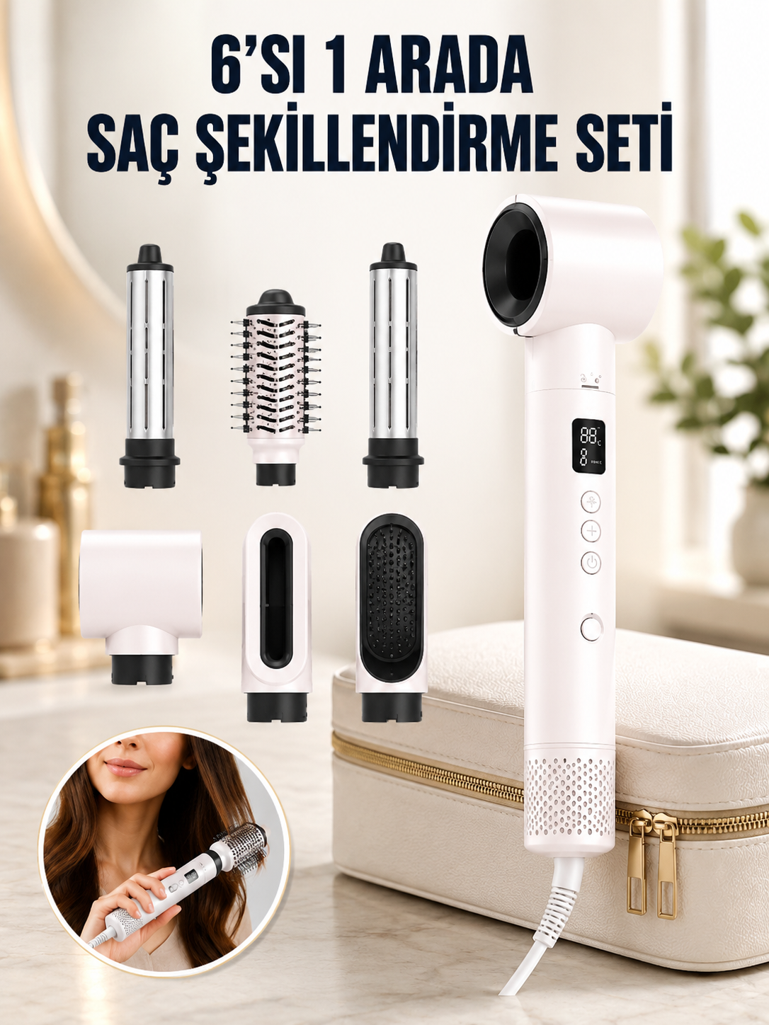 Negatif İyon Teknolojili 6-in-1 Profesyonel Saç Şekillendirici