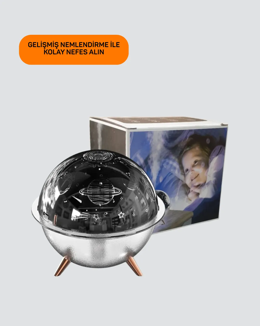 Galaksi ve Yıldız Efektli Nemlendirici Işık Projektörü