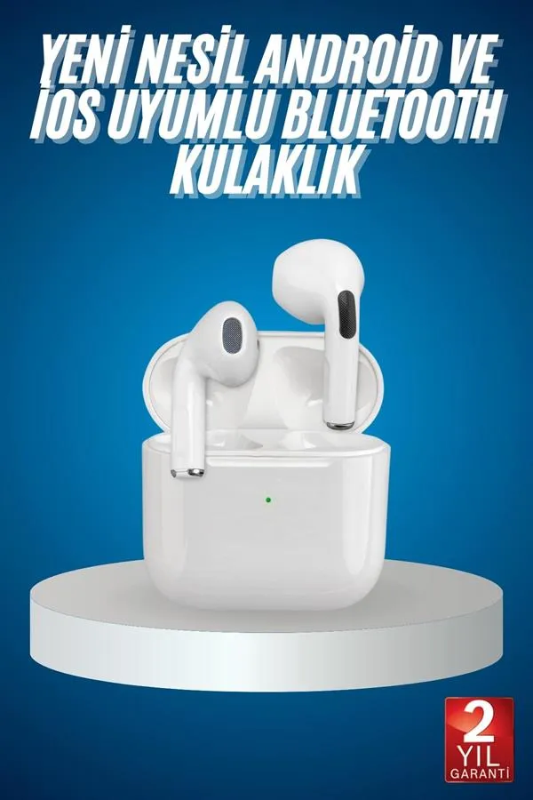Bluetooth Kulaklık Beyaz Çağrı Cevaplama Dokunmatik Kontrol Kablosuz