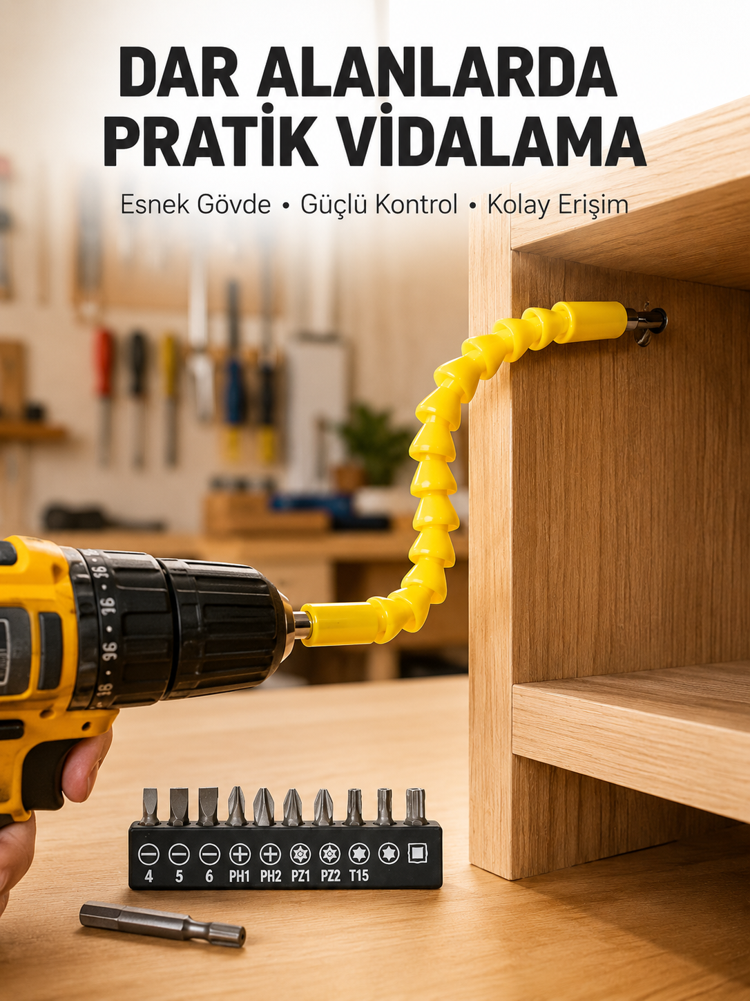 12 Parça Akrobat Bits Seti Çok Amaçlı Vidalama Dayanıklı Çelik