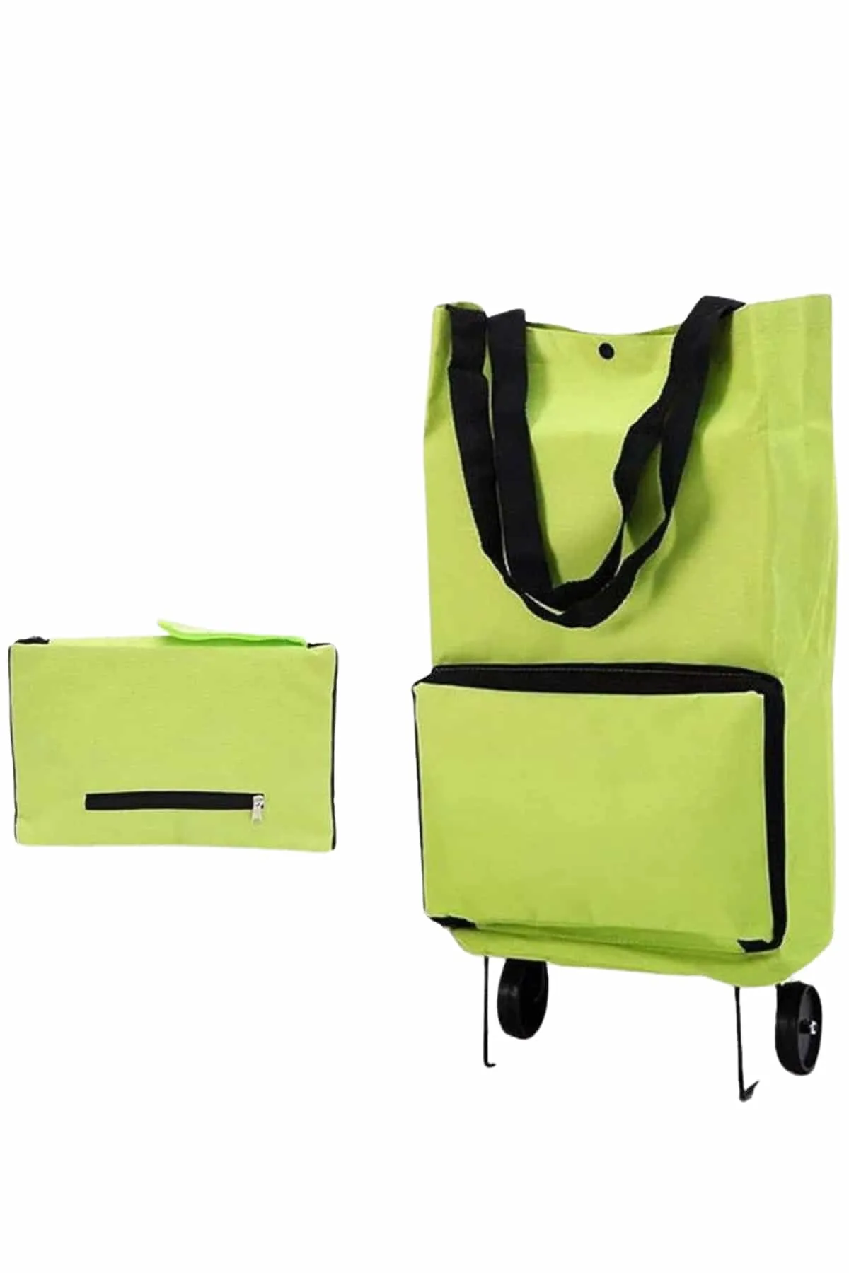 Katlanabilir Tekerlekli Çantalı Çarşı Pazar Arabası Alışveriş Çantası Piknik Çantası