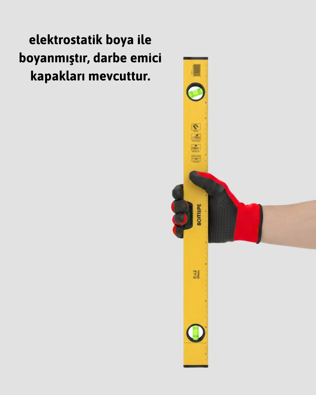 Hassas Ölçüm Sağlayan 600 mm Sarı Su Terazisi