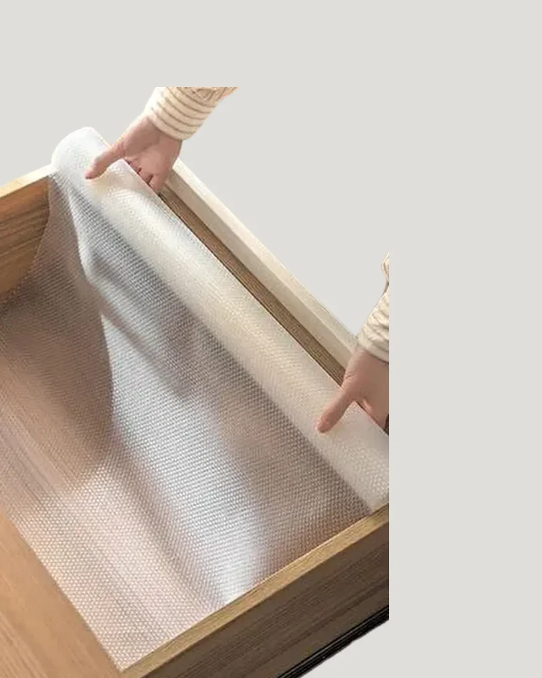 Kesilebilir şeffaf raflık çekmece kaplaması mutfak için