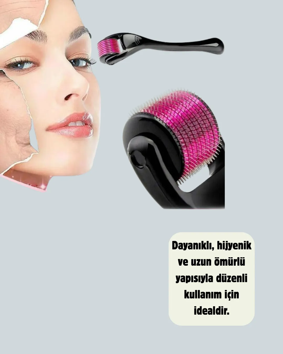 Titanyum Mikro İğneli Dermaroller 1 mm Kırışıklık ve Leke Karşıtı