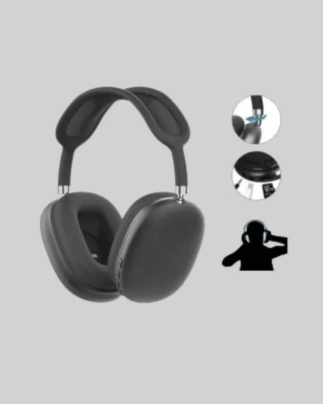 Bluetooth V5.0 Kablosuz Kulak Üstü Kulaklık | Katlanabilir, Mikro USB Girişli