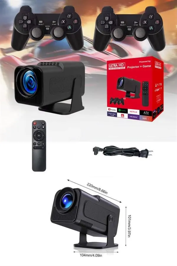 Projektör Siyah Android Taşınabilir Sinema Projeksiyon Wifi Destekli En Güncel Sürüm Akıllı