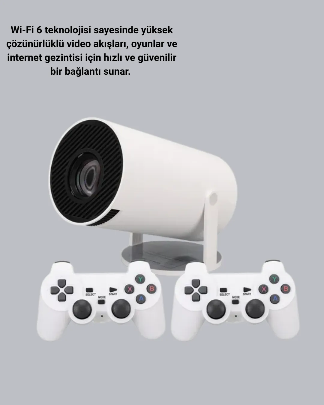 Wi-Fi 6 ve Bluetooth 5.0 Destekli 4K Akıllı Projeksiyon Cihazı