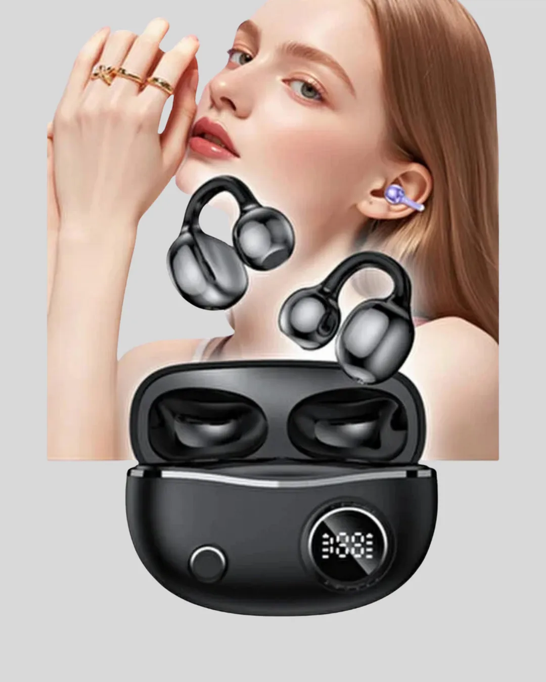 Ergonomik Açık Kulak Bluetooth Kulaklık – Hafif, Şık ve Düşük Gecikmeli Ses Deneyimi