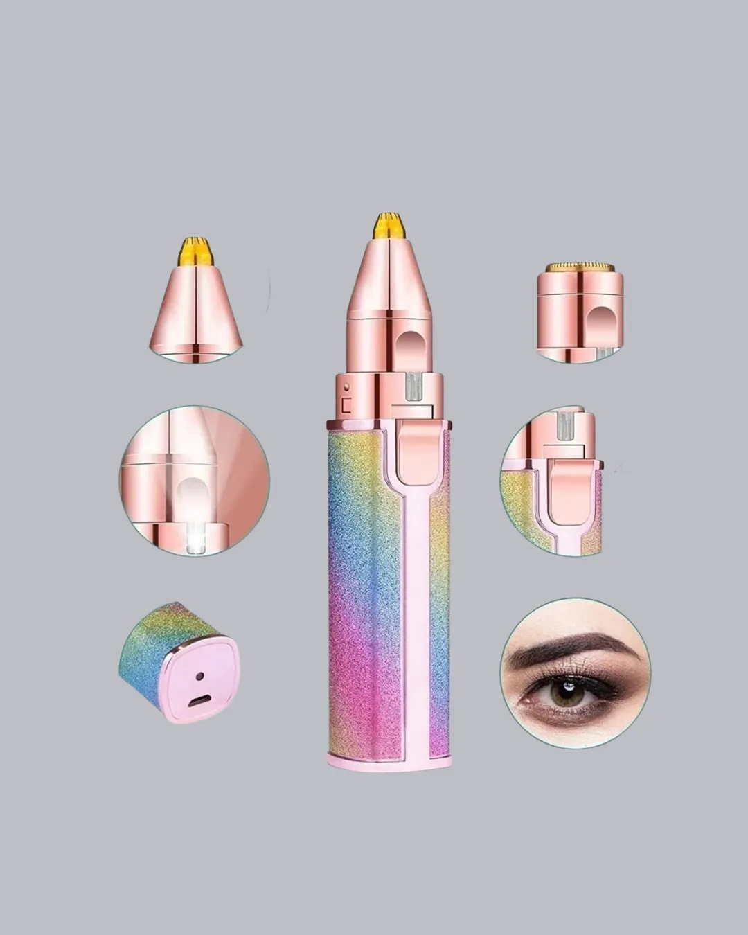 Mini Yüz ve Kaş Epilatörü – 8000 RPM Güçlü Motor ve Paslanmaz Çelik Başlık