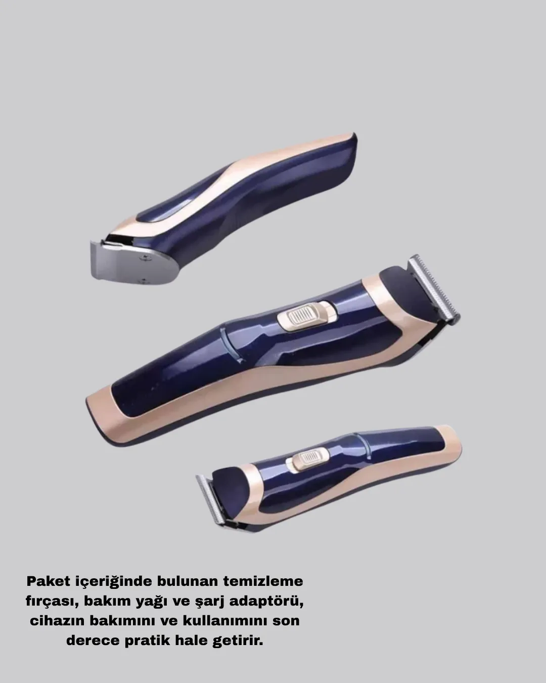 Çelik Bıçaklı Unisex Şarjlı Tıraş Makinesi – Sessiz Motor, Kablosuz ve Ayarlanabilir