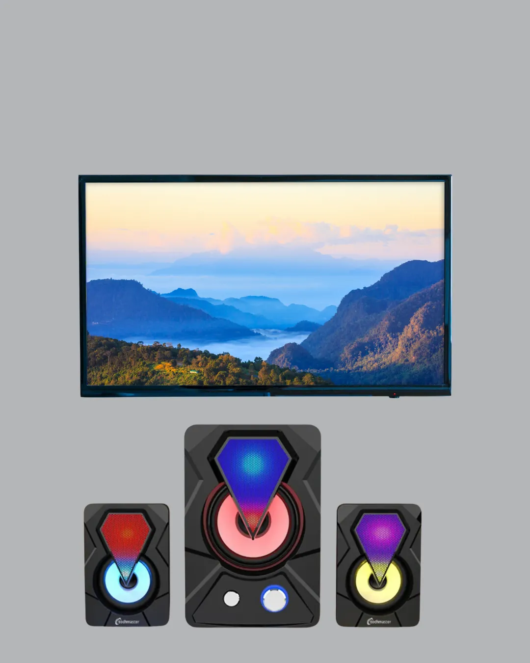 2.1 Kanal RGB LED Oyun Hoparlörü Subwoofer Destekli