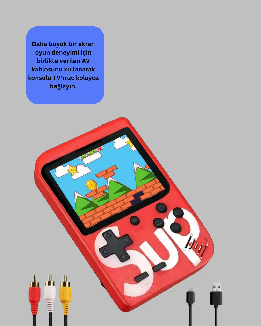 Şarjlı Taşınabilir El Oyun Konsolu 400 Oyun