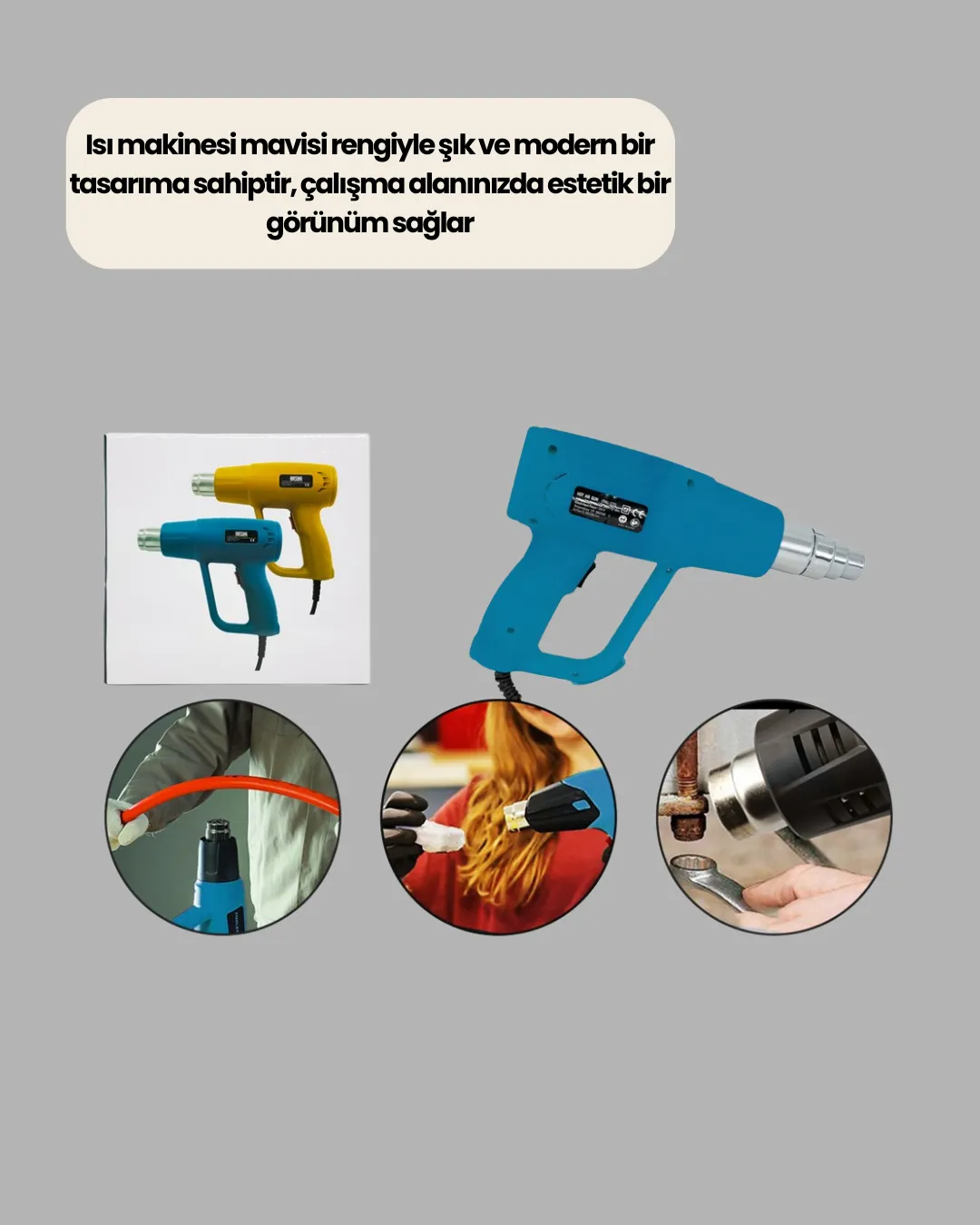 Endüstriyel 2000W Isı Tabancası Plastik Boru Lehim Boya Çıkarma