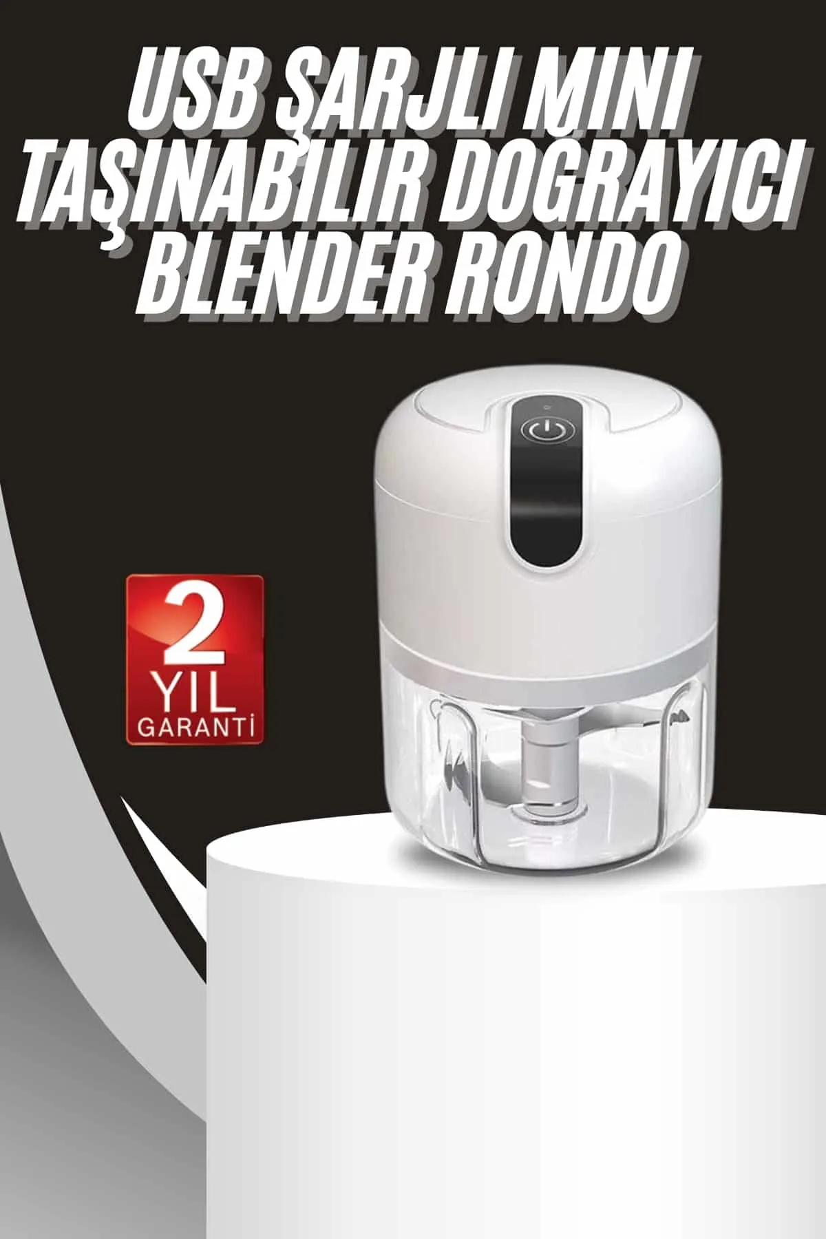 Mini Doğrayıcı Rondo Taşınabilir Mini El Blender Paslanmaz Çelik