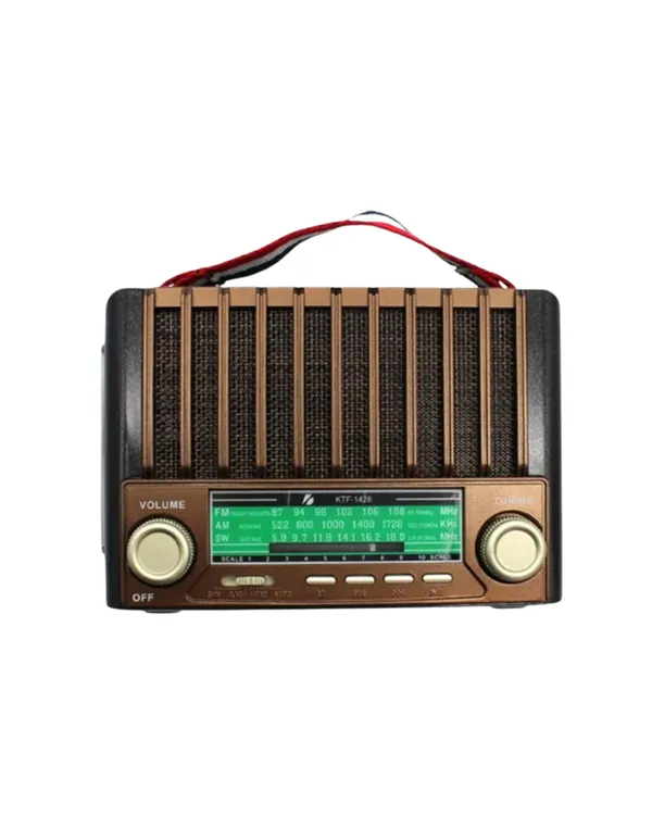 KTF-1428 Nostaljik Solar Enerjili Bluetooth Speaker – Radyo, SD/USB MP3 Çalar, Güçlü Taşınabilir Hoparlör