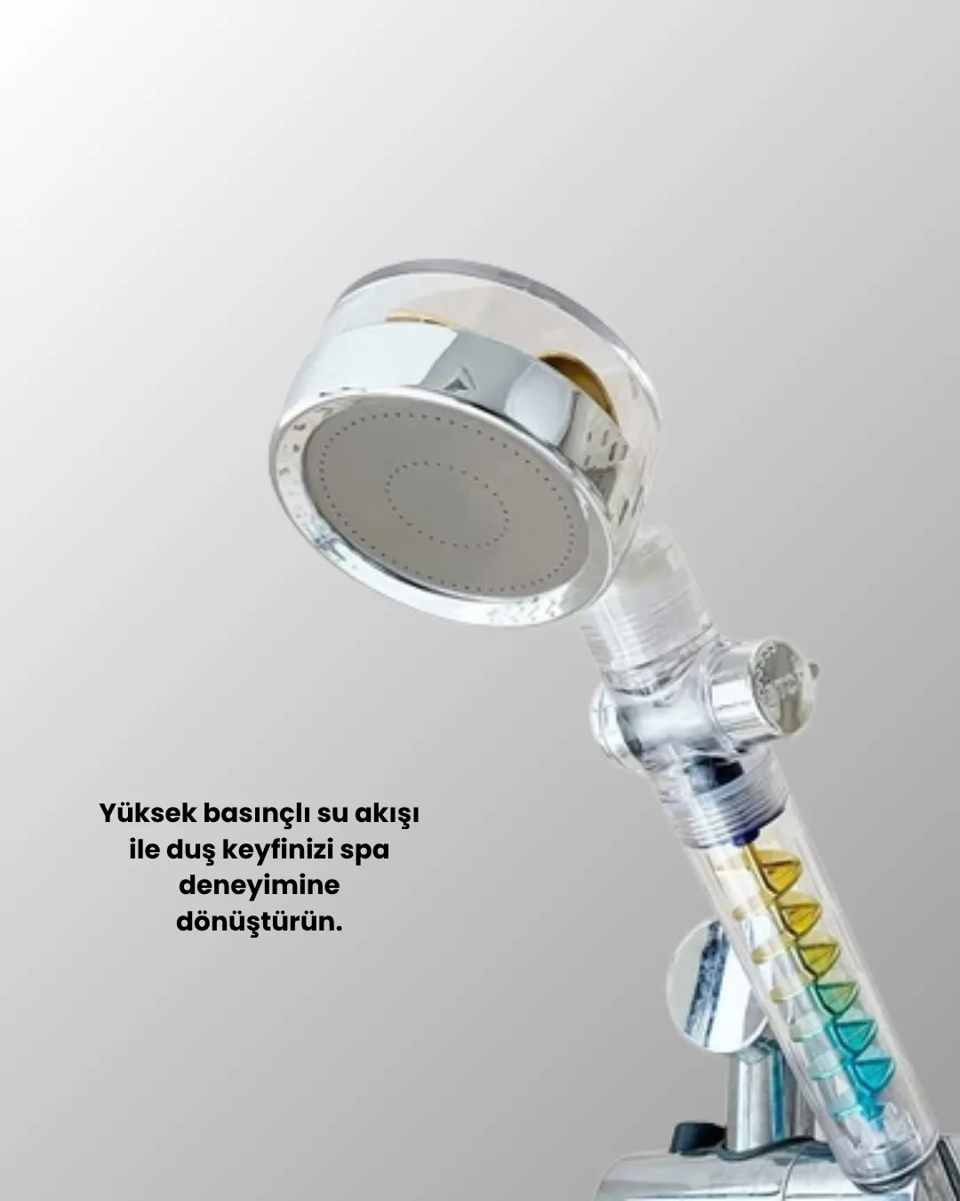 Rahatlatıcı Yağmur Etkili El Duşu – Döner Pervaneli, Dayanıklı ve Şık Tasarım