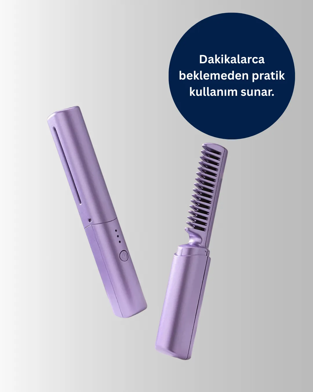 Kablosuz USB Şarjlı Saç Düzleştirici Tarak – Seyahat Boy