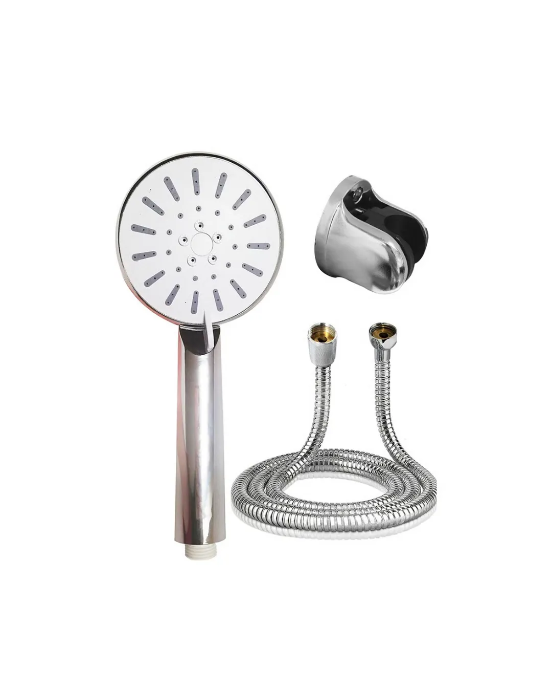 Spiral Hortumlu 4 Kademeli Krem El Duşu Başlığı Banyo Duş Seti