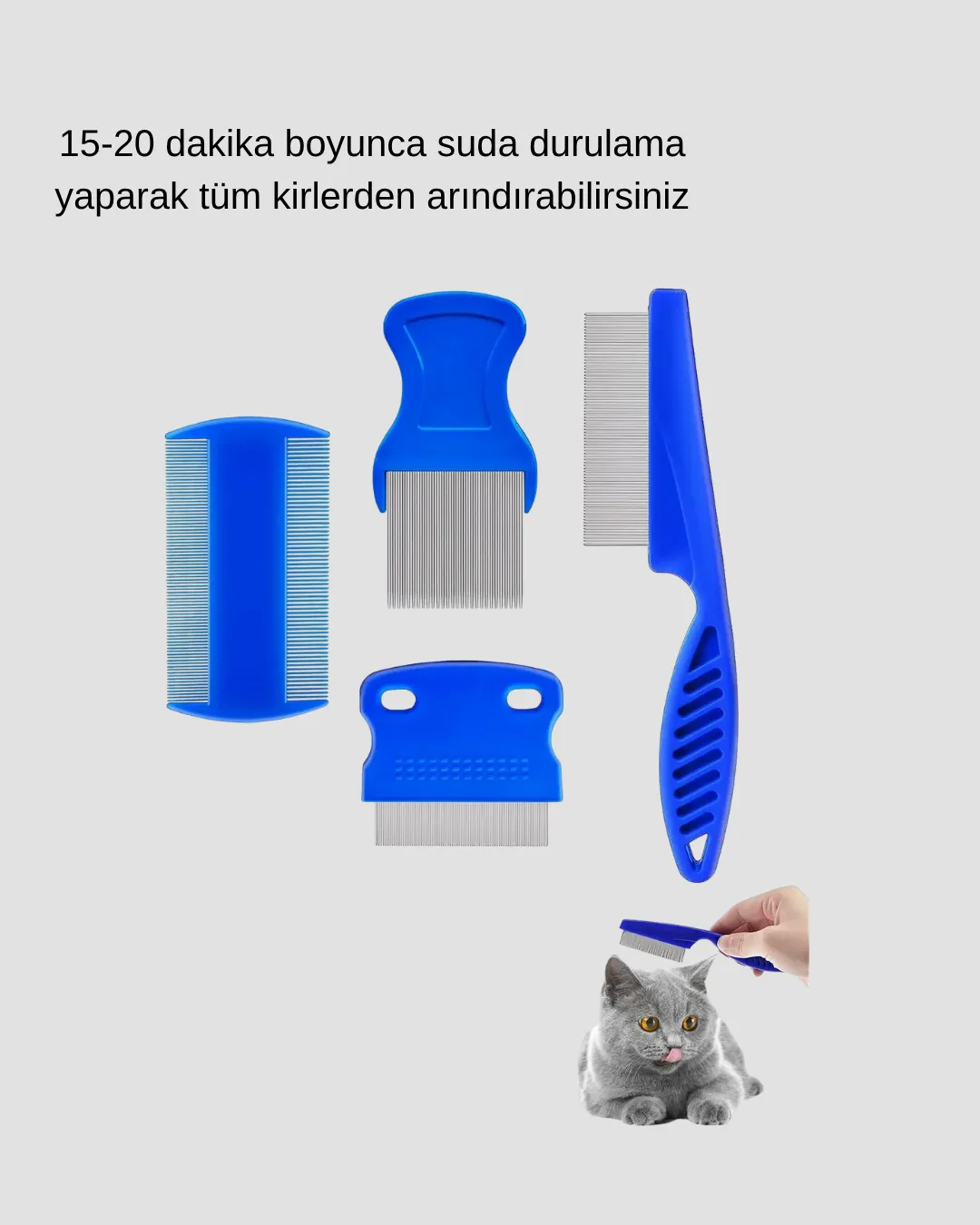 Evcil Hayvan Tüy Bakım Seti – 4’lü Paslanmaz Çelik ve Eco Plastik, Kolay Temizlenebilir ve Dayanıklı