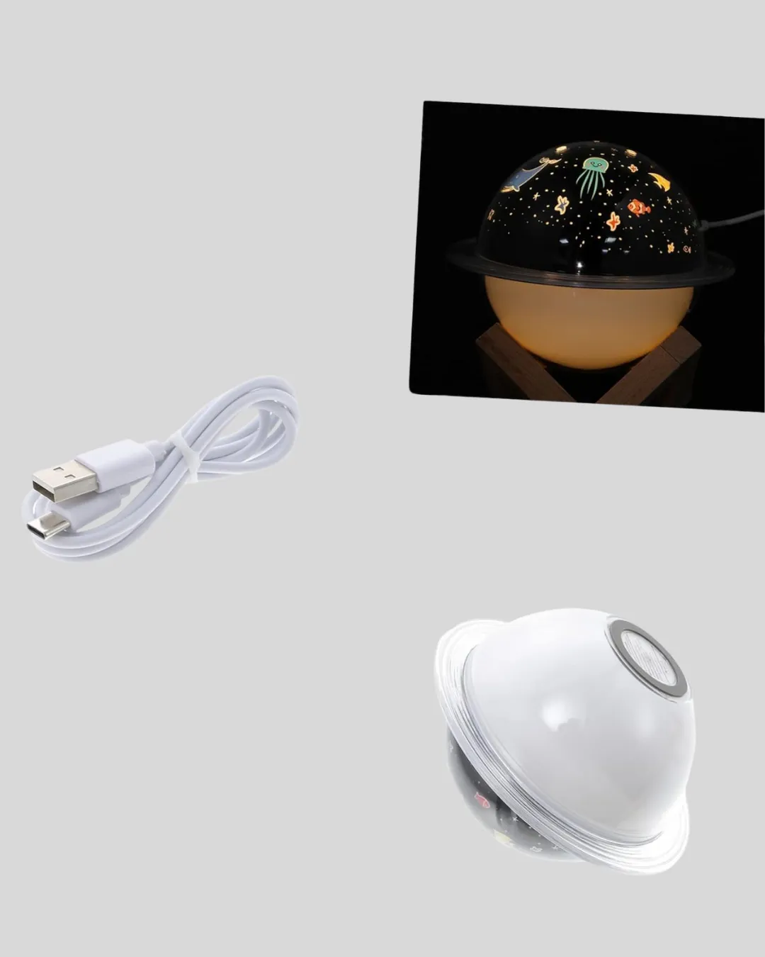 Projektör ışıklı, aromaterapi uyumlu mini masaüstü hava nemlendirici cihaz